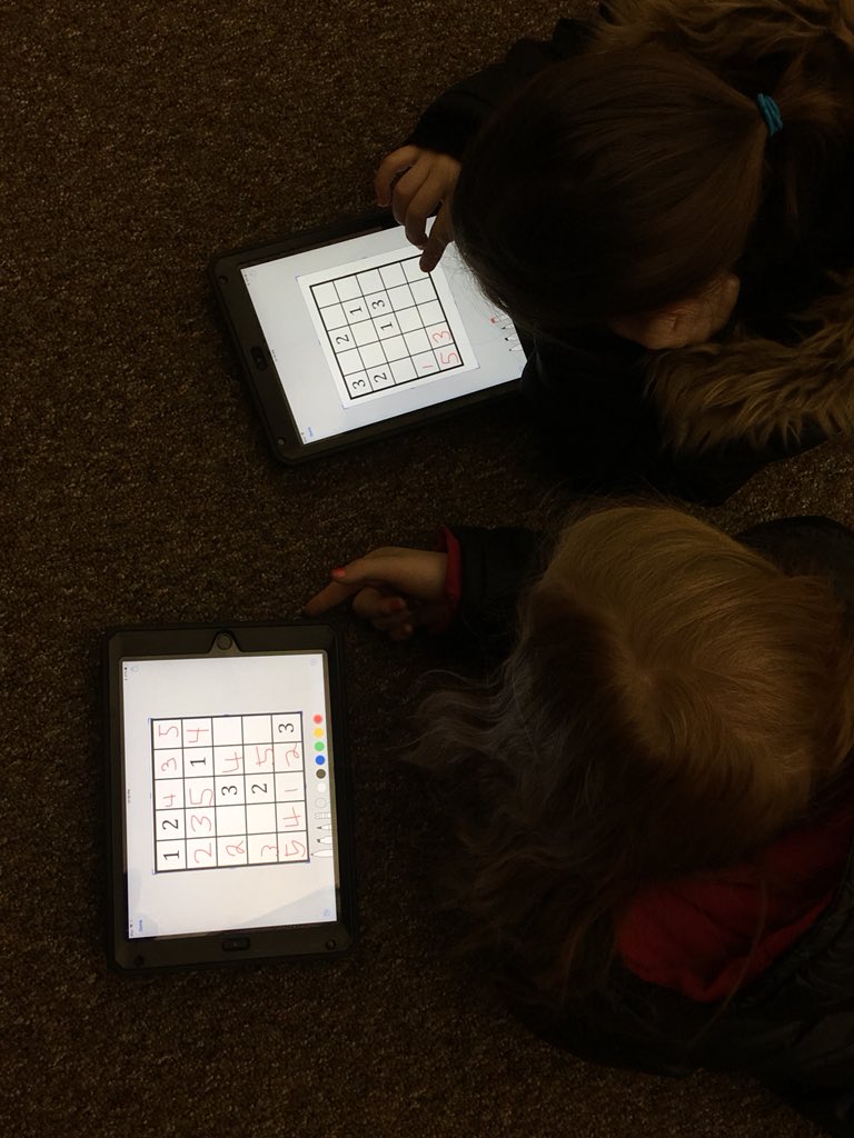 JenniSouthmayd's tweet photo. #MathThinkTank S’s are working on dobsmath puzzles and eliminating the waste of paper with @AppleEDU markup tool. @IanKerr_math #FHEbobcats https://t.co/SsL7Khgcj5