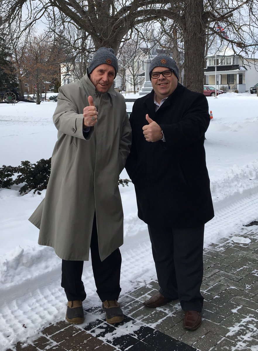 Mike_Cluett's tweet photo. Here at #MiltonON Town Hall with Mayor Gord Krantz wearing our toques in support of @CAFHalton #ToqueTuesday @RaisingTheRoof #wearstoquetoday #HaltonON https://t.co/hGVDOjD7fd