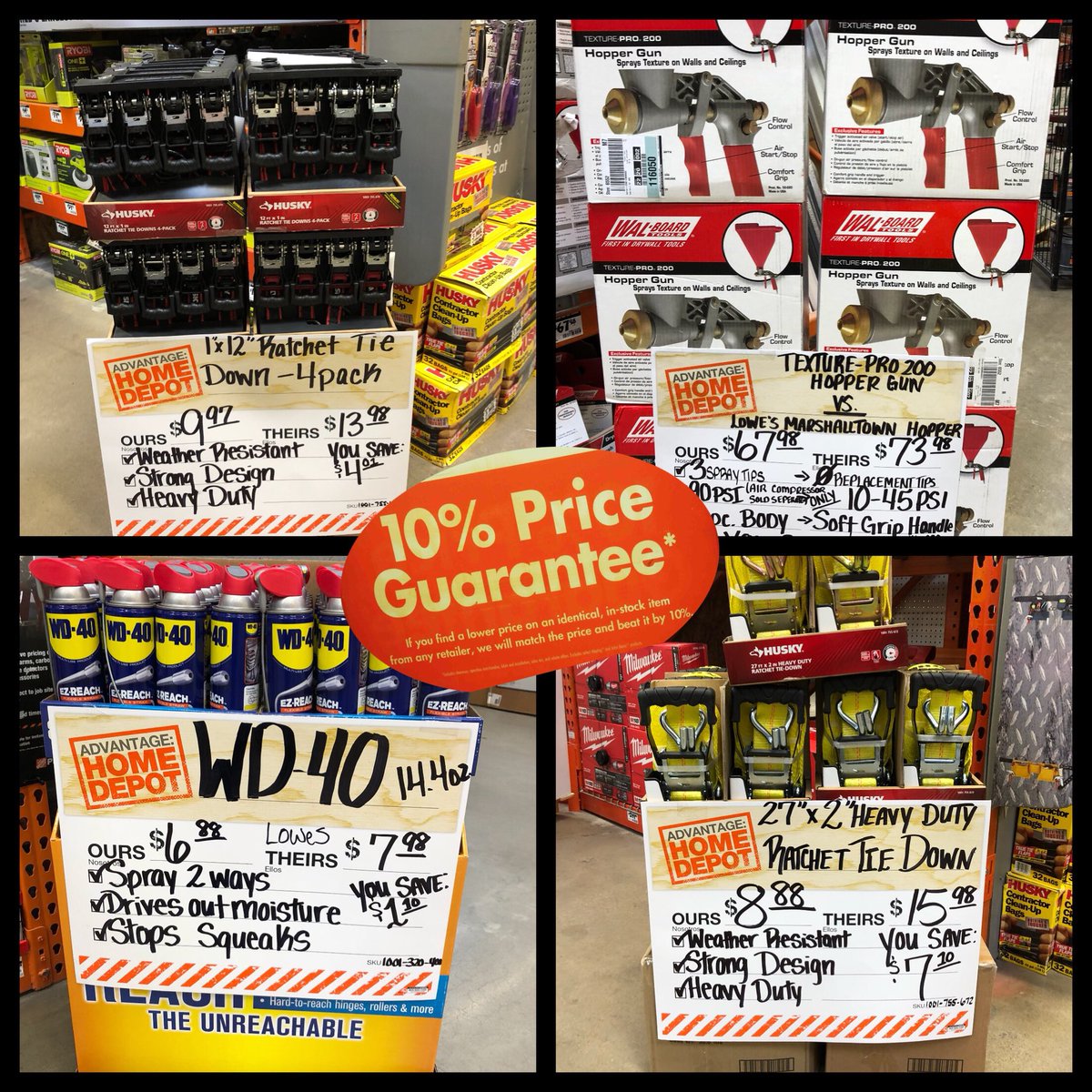 HomeDepot6552's tweet photo. NOBODY beats our prices! And if they do, WE’LL BEAT THEIRS BY 10%! Don’t forget about our lowest price guarantee! Huge savings when compared to multiple competitors! 2500 Soncy Rd. #Amarillo https://t.co/SDafiJ2JHN