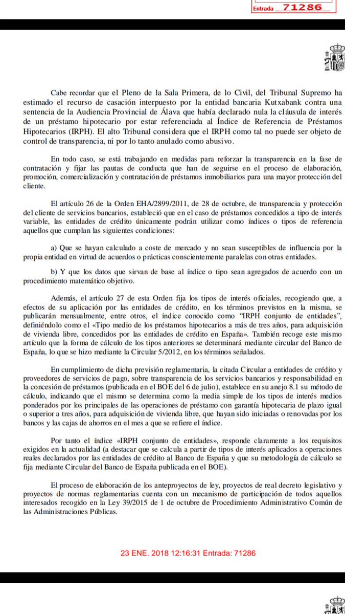 StopIRPH's tweet image. El @PPopular nos sigue tomando el pelo con respecto al #IRPH. No os perdáis las respuestas a las preguntas de @vendrellj "cumple los requerimientos y características que lo hacen idóneo para su empleo" entre otras perlas