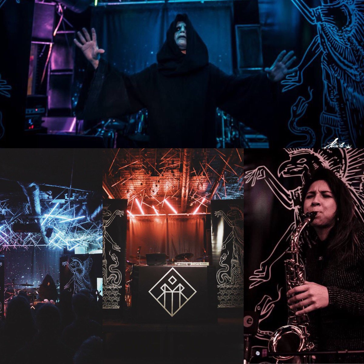 kryptomorph's tweet image. Impressions from our last ceremony @GrelleForelle. Pictures by Shade Grown Eye Photography and Niki V. #synthwave #darksynth #kryptomorph #magickaldesire #grelleforelle