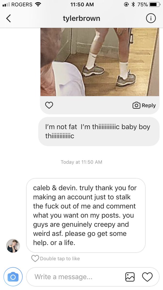 cermendes's tweet photo. @devvincorrwin @fattycaleb @sadoblivion @calebbielskii my friend and I were trashing Tyler brown and he thinks it’s you guys 😂😂 https://t.co/d6PQ16lNeL