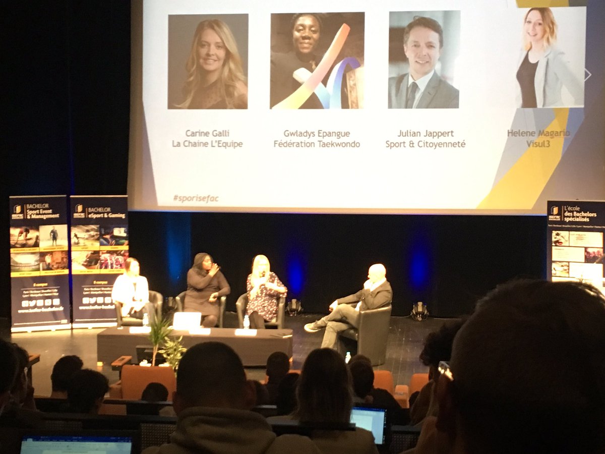 RikoAlpaga's tweet photo. Une 2ème journée de conférence enrichissante, notamment sur le thème de la place de la femme dans le sport.
Heureux d'avoir rencontré @CarineGalli, @GwladysEpangue et @HeleneMagario.
Encore un grand merci à l'école @ISEFACBachelor.
#isefac #sporisefac https://t.co/YEu14wX8FG