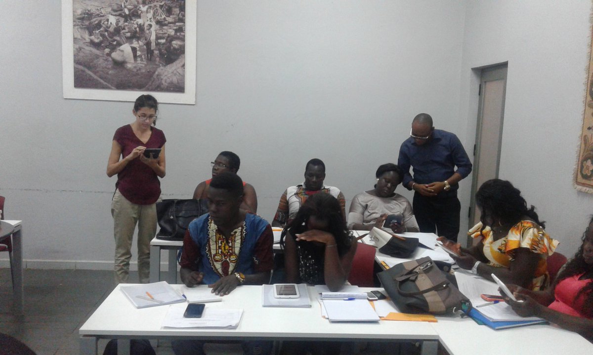 Séance de formation en Guinée-Bissau sur l’utilisation de Survey Solutions pour la collecte de données sur les conditions de vie des ménages.