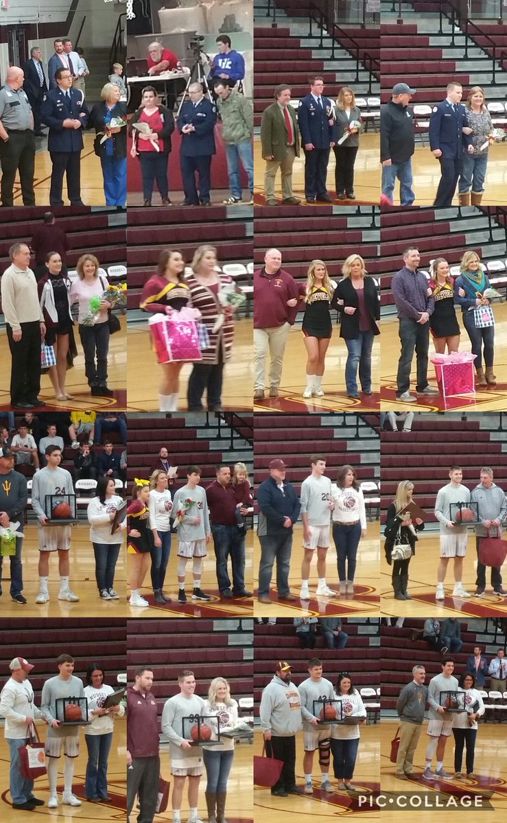 Rhssection's tweet photo. Senior night 2018 is underway at Marv Meredith Gymnasium @Russellsports @Russell_Updates https://t.co/zkLoT9kkIK