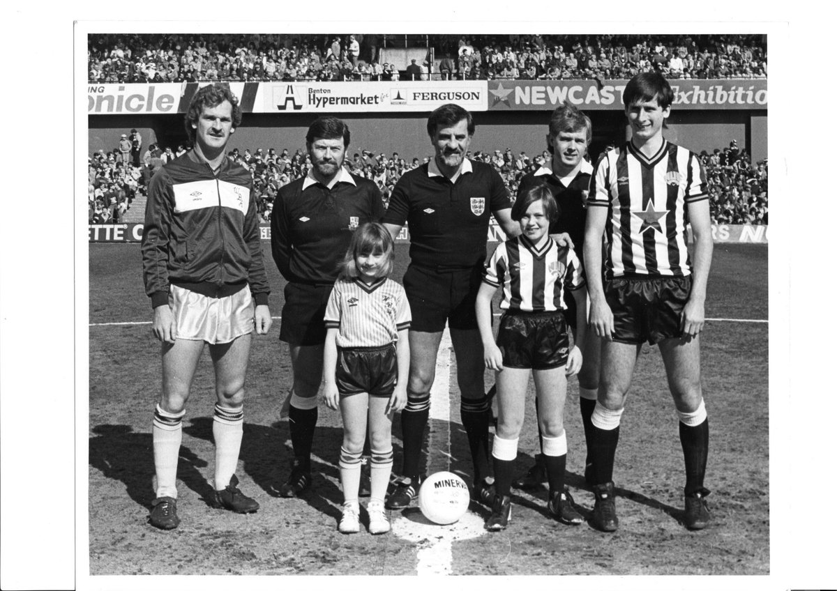 TitleyHelen's tweet photo. I've just dug out this official photo of when I was the first ever girl to be West Brom mascot (away at Newcastle, on 6th April 1985). Would love to trace the Newcastle mascot, who was also their first female mascot @bbc5live @WBA @NUFC #5liveFirstWomen https://t.co/4rP9IYP2jr