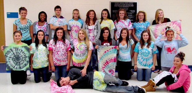 herdleaderx2's tweet photo. the theme for tonight’s game vs Iola is TIE DYE!!!! the game is @ home tonight &amp; we’d love to see a HUGE turnout!!! please come out &amp; stand with us in the student section rocking your tie dyed clothing!!!!! https://t.co/9A7DFiiZmy