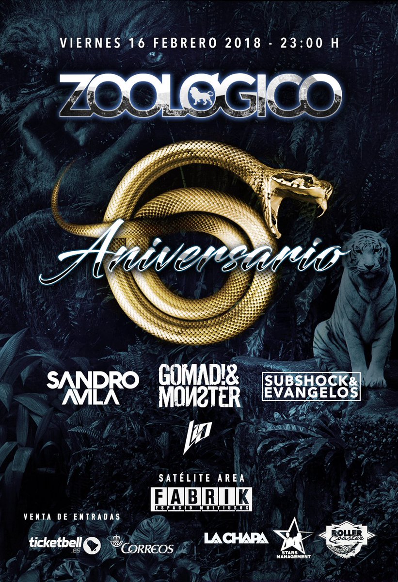 HARDWELLMADRIZ's tweet photo. El próximo 16 de Febrero vuelve #ZOOLOGICOCLUB para celebrar su 6º Aniversario 

Y lo hace a lo grande en #FABRIK
Consigue ya tus entradas anticipadas: 655786462 (info y venta) https://t.co/TScXilHjwN