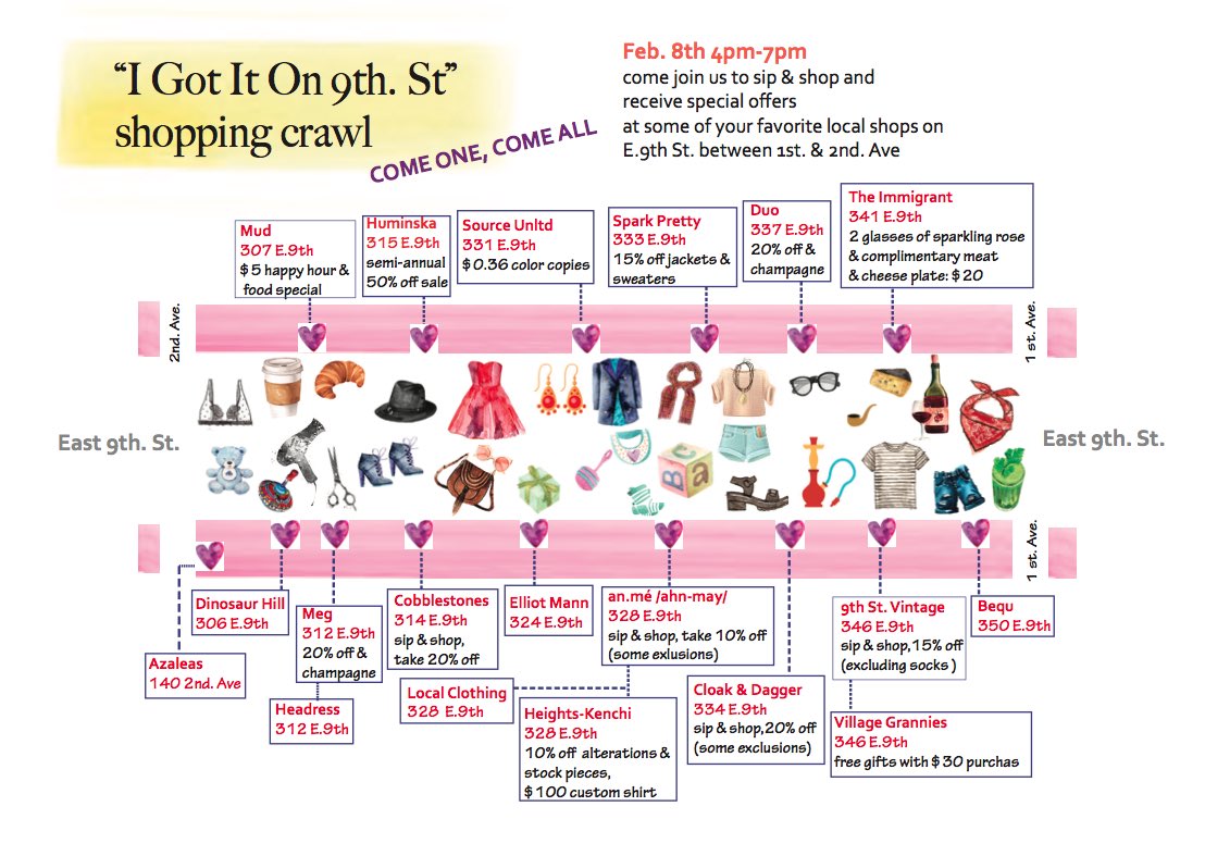 evimanyc's tweet photo. Go shopping on 9th St this Thursday!!! #vivaeastvillage #shopsmall365 https://t.co/glRKxdVNfk