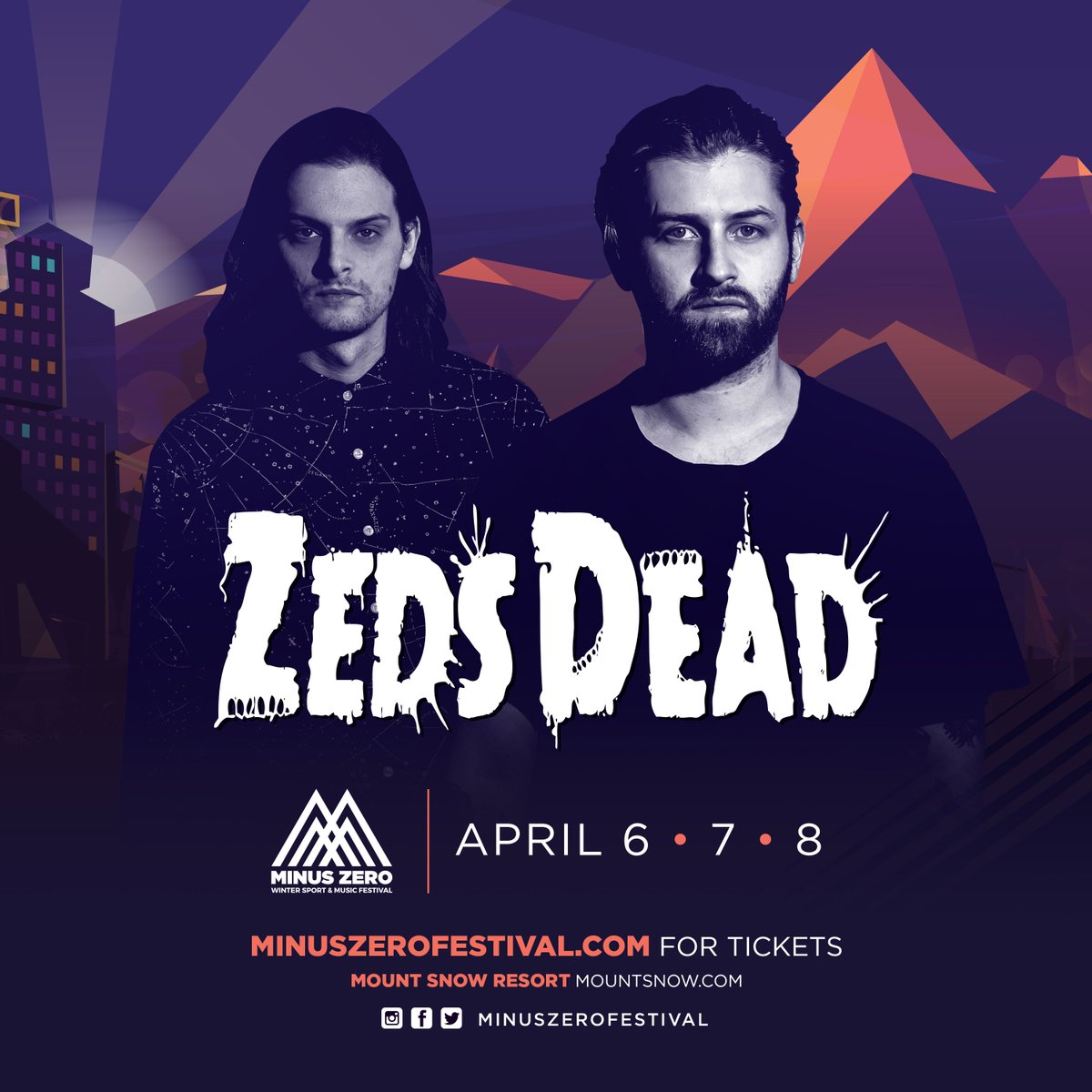 massivenye's tweet photo. We are excited to announce that ZEDS DEAD will be returning to headline #MinusZero2018 at new location Mount Snow! Tier 1 priced tickets are currently on a price freeze until tonight at 11:59 PM EST. tix :  https://t.co/lClxN1YhNW
#SnowShredSound #MinusZeroFestival https://t.co/gsdax6xB3D