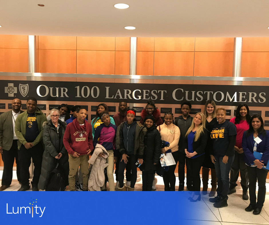 LumitySTEM's tweet photo. Thanks @BCBSIL for hosting our #RealWorldProject w/ @Chi_Voc freshmen yesterday! Our students had a blast working with volunteers from BCBSIL, @Cognizant , @CapitalOne, @NTTDATAServices, @ClarityPartners, and @KearnsDesign. Real world experiences with awesome mentors! #STEMkids https://t.co/sTYzC0Me8y