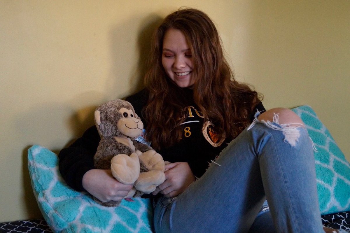 SetonHill_PB's tweet photo. First year student, Diana Savchuk, is excited for her first take-a-bear, send-a-bear experience at Seton Hill! Only 2 more days! https://t.co/XxwsBR2k1q