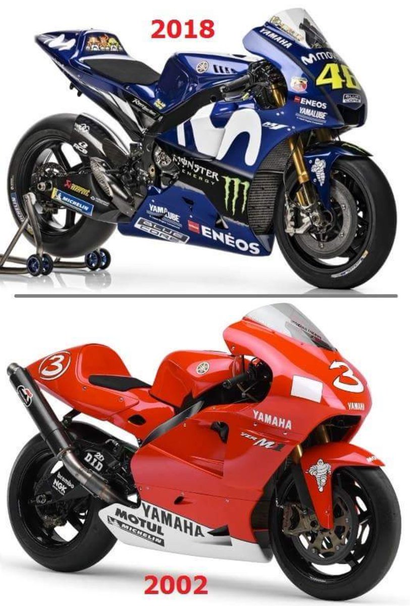 Hey <a href="/maxbiaggi/">Max Biaggi</a> M1 2018 or M1 2002 !? Imagine 16 seasons !!! 😰 For me easy choice ✌ Your M1 first 4T project, top colors, #3 special number, top rider ! First win with you and 0 in 2003 for this M1 😂