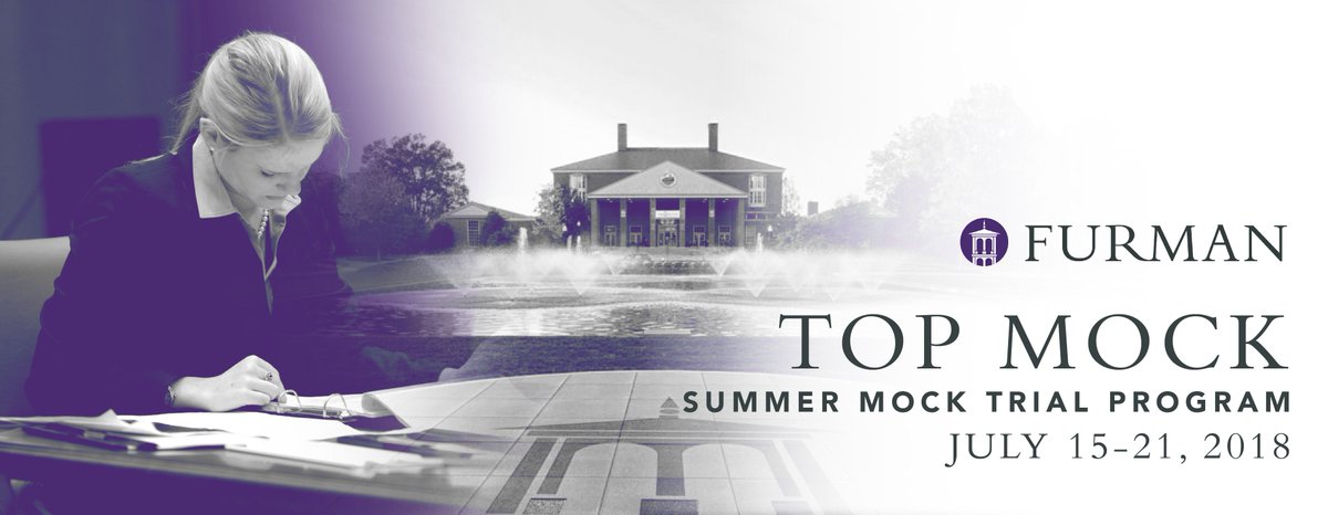 Furman_POL's tweet photo. Registration is now open! https://t.co/cjU0Uggs0q #TopMock #HSMockTrial @FUMockTrial @SCBarMockTrial @jhsmocktrial @GradyMockTrial https://t.co/OvFtaPrpyS