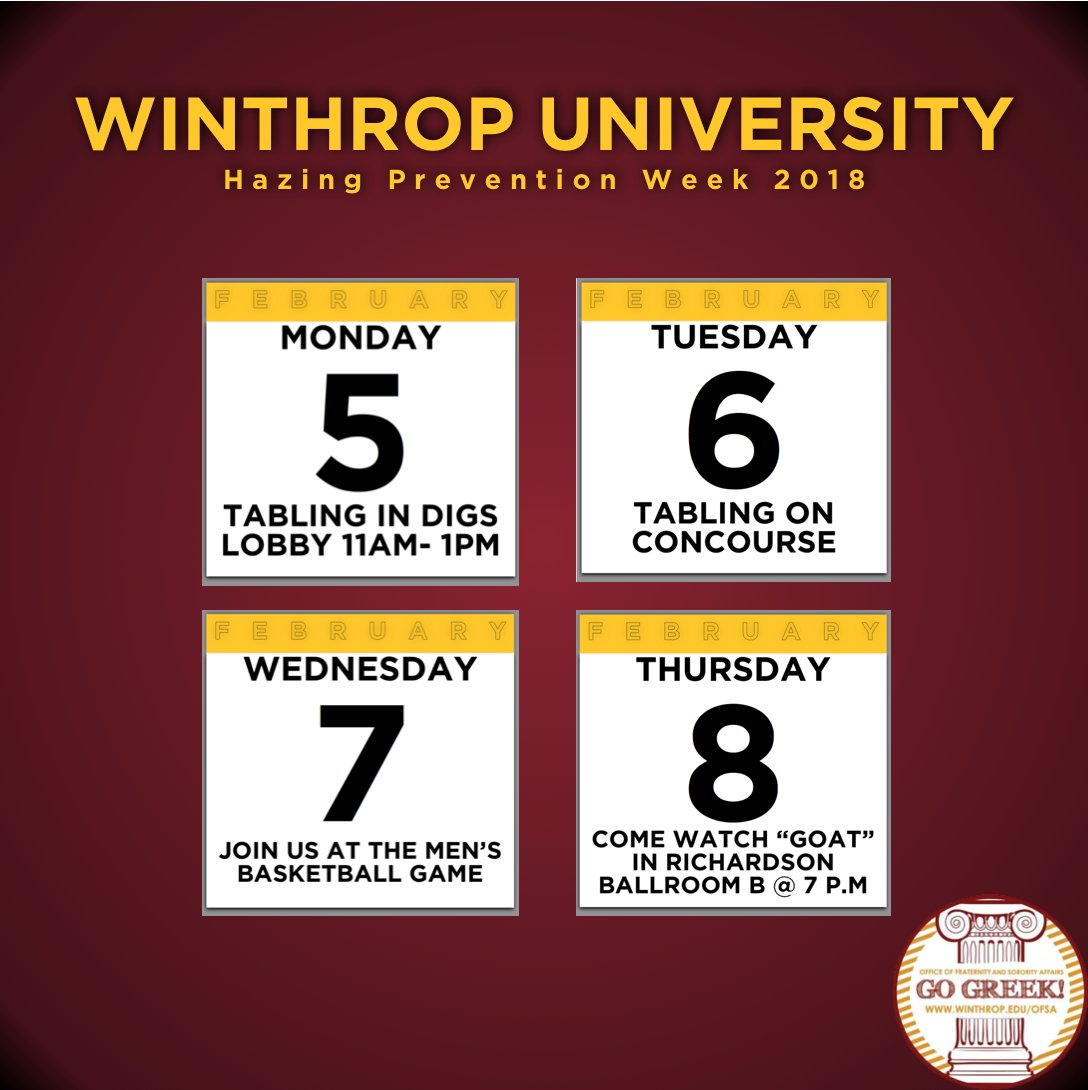 BigStuffBylaws's tweet photo. The @WUEagles have partnered with our friends at @WU_GreekLife to present Hazing Prevention Week! Join us this week as we educate and help put a stop to hazing! #thesehandsdonthaze #W1NTHROP https://t.co/ZCxNKhhUuL