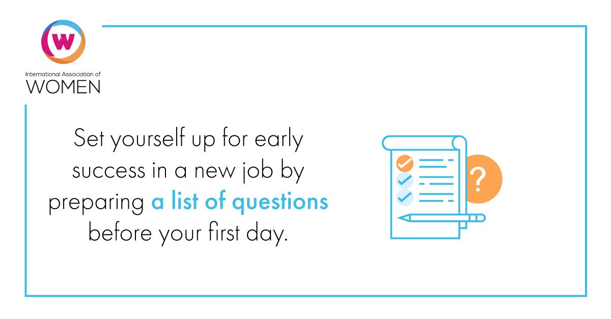 IAWomenHQ's tweet photo. The first few days at a new job offer an opportunity for you to set the tone for your entire tenure of employment. Set yourself up for success with these dos and don'ts: https://t.co/NNjQJObHgy https://t.co/Ya7fFuoR0P
