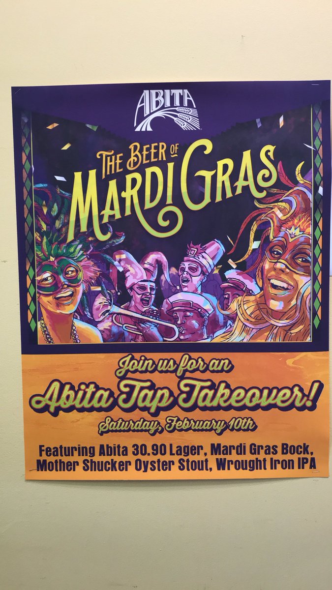 CraftBeerFactor's tweet image. Come hang out this Saturday at 2pm!! #TapTakeover #Abita #MardiGras #thecraftbeerfactory