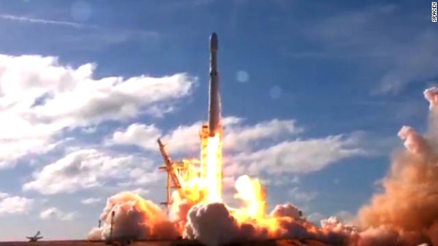cnnbrk's tweet image. SpaceX founder Elon Musk launches his most powerful rocket yet. The passenger? His own cherry-red Tesla with a dummy strapped inside. cnn.it/2nHamri