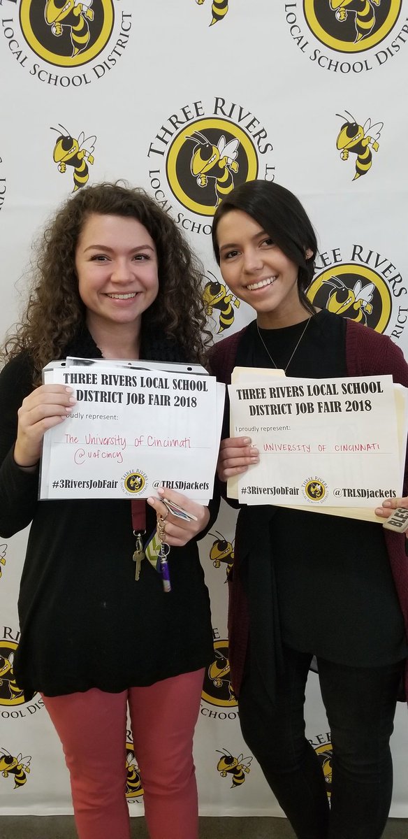 Thanks for attending the <a href="/TRLSDjackets/">Three Rivers</a> #3RiversJobFair! <a href="/uofcincy/">University of Cincinnati</a>