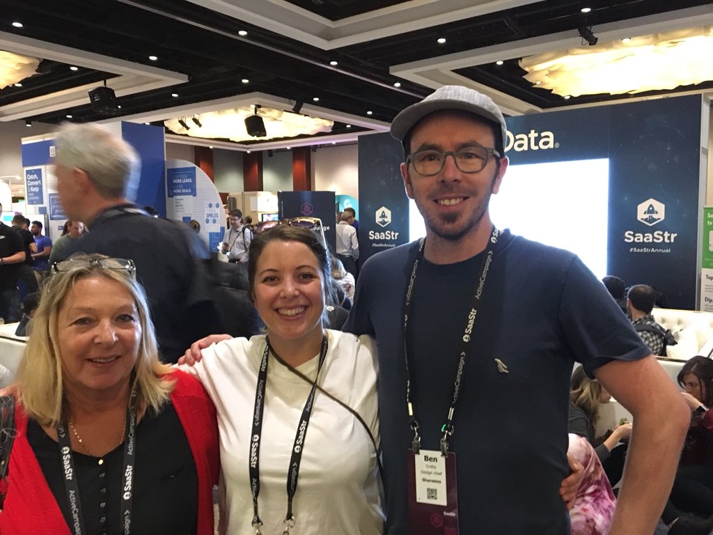 Laura@Centrenum with Sonja &amp; Ben <a href="/SharesiesNZ/">Sharesies</a> at #Saastr2018 sharing how they select advisors/board members #saas <a href="/callaghannz/">Callaghan Innovation</a>