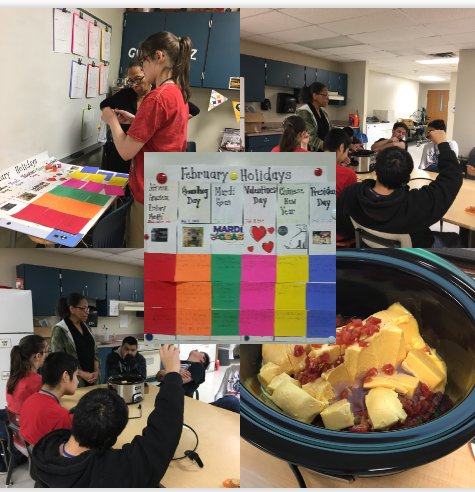 BaganzBarbara's tweet photo. Students designed February Holidays anchor chart and created a recipe for the Superbowl. #chs_lions #Castleberryisd #baganzcollaborativelearners https://t.co/NpYplDWH4J