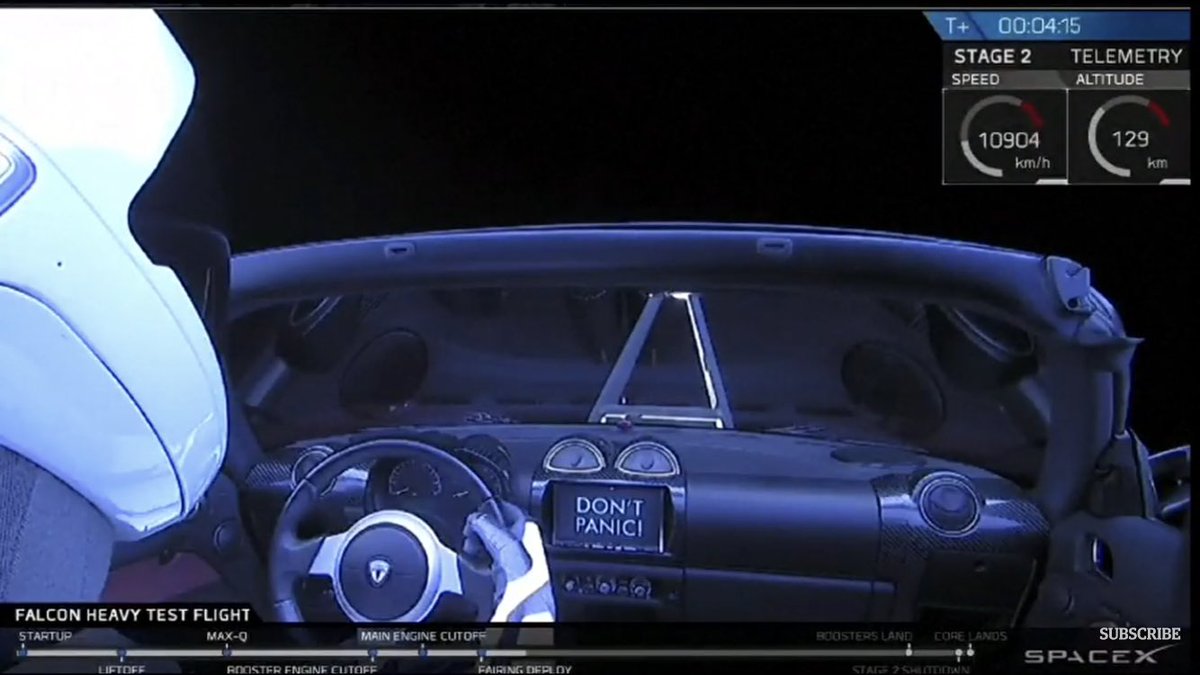 hanwest2's tweet photo. It’s a crazy old world friends! A #Tesla in space #SpaceX #FalconHeavy https://t.co/V0WtvthCWu