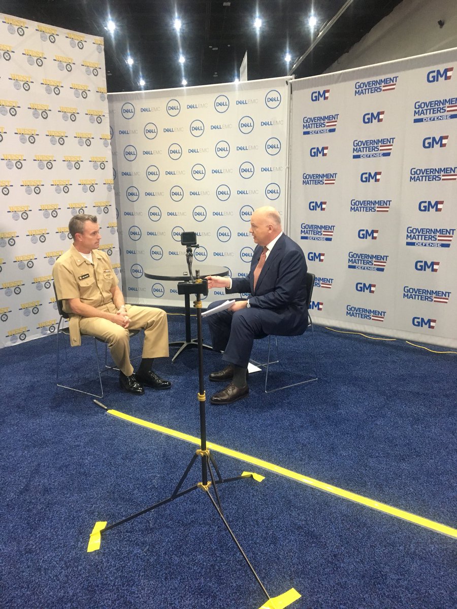 GovMattersTV's tweet photo. Capt. John Watkins Commanding Officer, NIWDC sits down with Francis at #west2016 https://t.co/34hXI1lffk