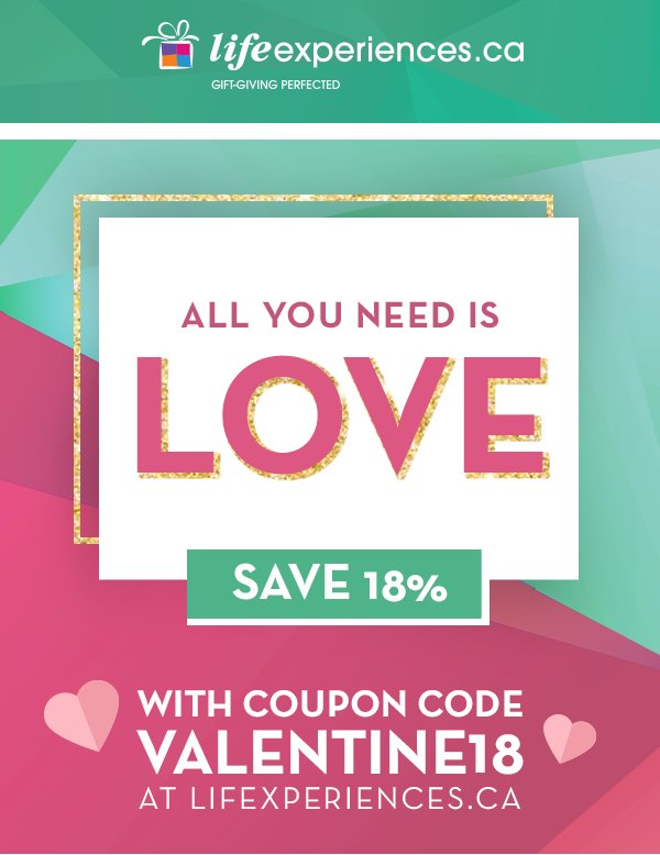 LifeExperiences's tweet photo. Love is in the air and so are savings at https://t.co/H0kvq5ceCY! Valid until midnight Feb 13 https://t.co/zq27o9I19V