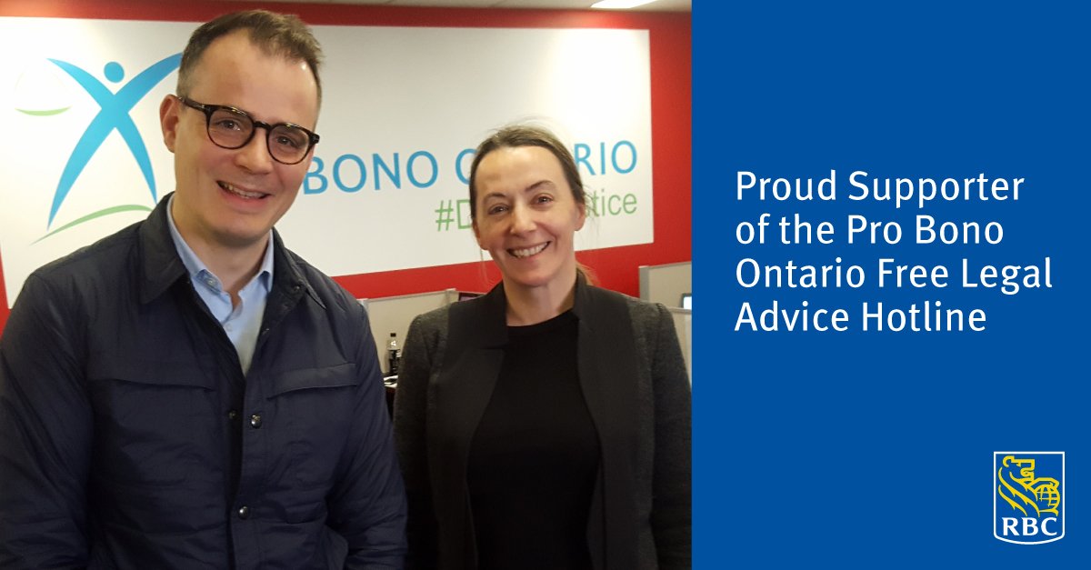 RBC lawyers are volunteering this week to work the phones on the <a href="/ProBonoOntario/">Pro Bono Ontario</a> Free Legal Advice Hotline. #TeamRBC #DoingJustice