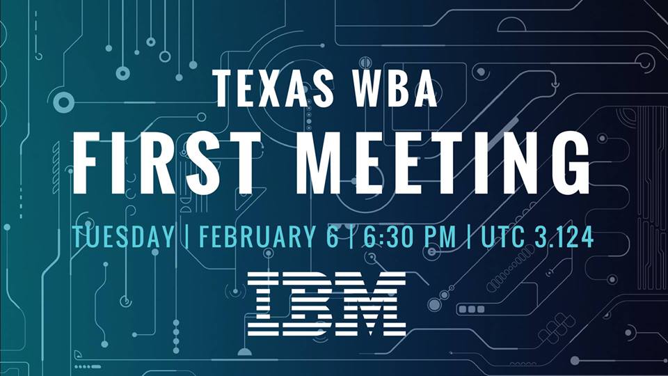 TexasWBA's tweet photo. Let's get down to Designing with IBM at our first meeting tonight! P.s free swag may be involved🙃 https://t.co/17uIEy45tS