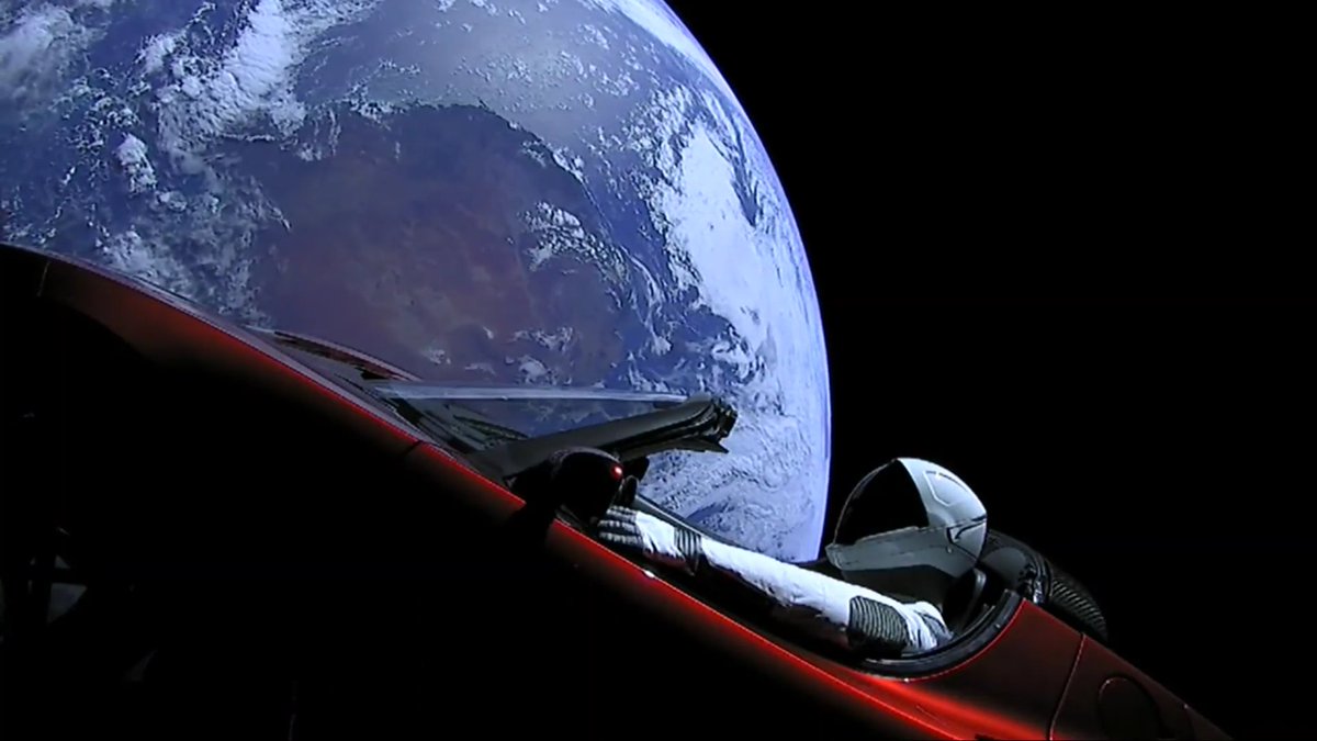 CivMilAir's tweet photo. @elonmusk AWESOME!!! 😎 
#Spaceman #Tesla https://t.co/Jj6b2QFeO1
