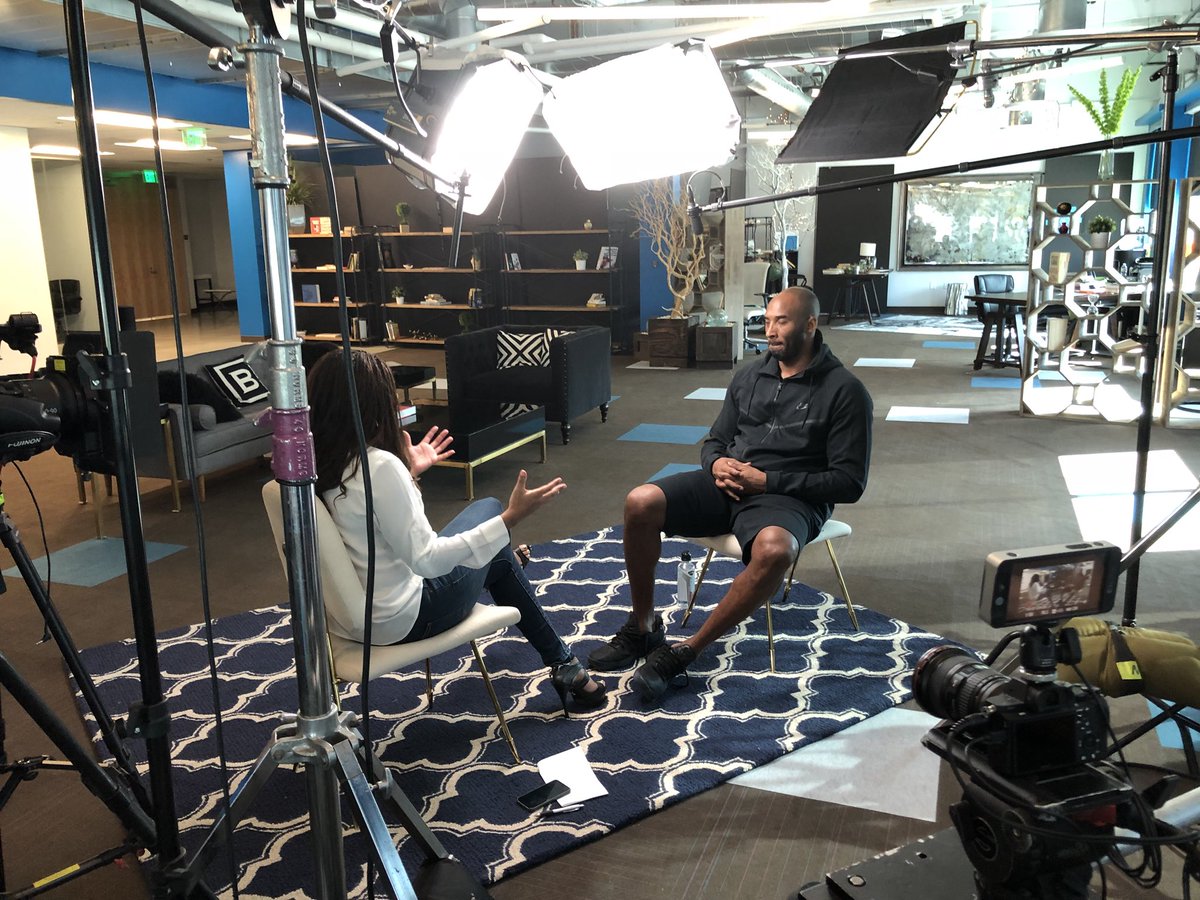 jemelehill's tweet image. Spent this morning chatting w/ legend @kobebryant. Got his thoughts on his relationship w/ Bill Russell, the evolution of black athletes’ social consciousness and if he would have demonstrated during the national anthem had he still been playing. Tomorrow on ESPN.