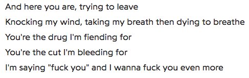 to start off if you dont know who this karizma bitch is hes a singer who sings about mental illness. it seems harmless until u realize hes romanticizing it which is especially bad considering his fanbase are impressionable preteens take a look at a couple of his song lyrics (tw):