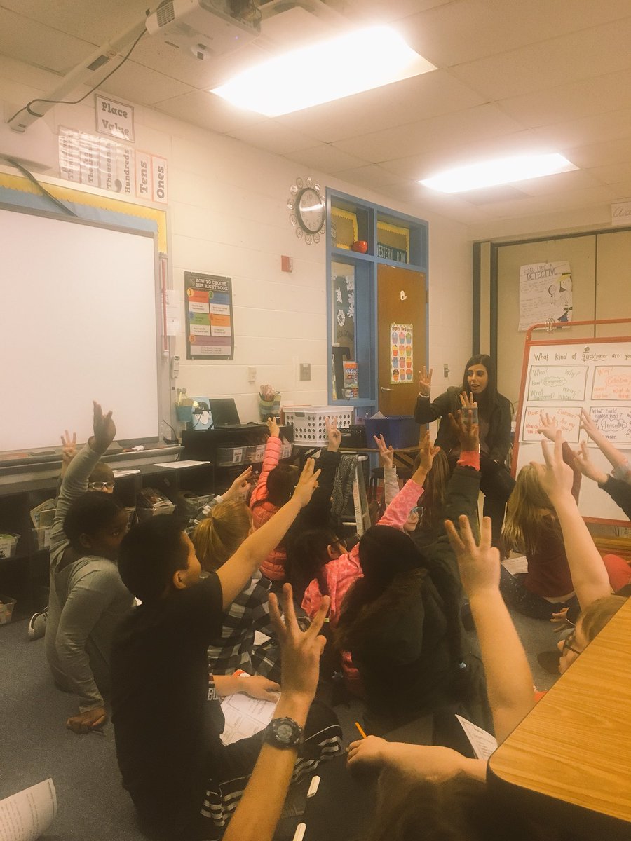 Remember the teacher who was helping a student learn how to self-monitor his on-task behavior? <a href="/ChristinemToth/">Christine Toth</a> is also doing the strategy with the whole class. Students vote (by # of fingers, 3 is the best) how focused the class was in small group. #tier1