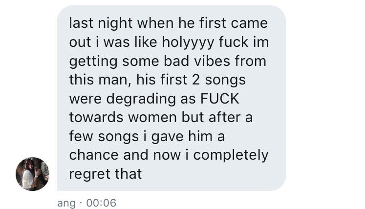 an account from  @angelinafarinel after seeing him open for a band