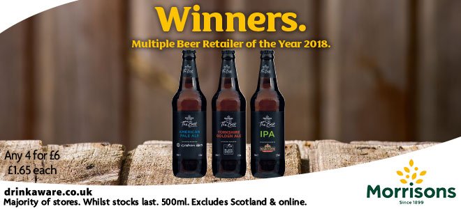 Morrisons's tweet photo. Winners... We have won the Multiple Beer Retailer of the Year award at the 2018 Drinks Retailing awards :) https://t.co/EmwdOydXm5