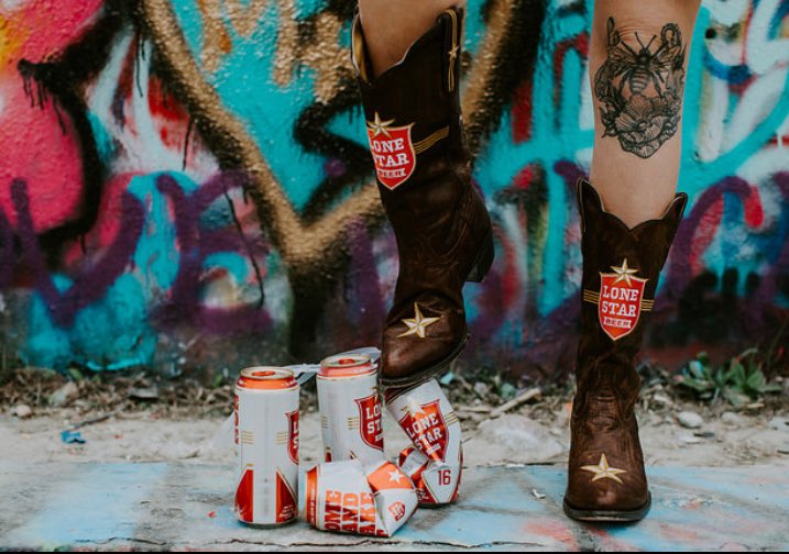 These boots are made for walking...and crushing cans! #atx #austin #lonestar #lonestarbeer photo <a href="/GypCGirlPhoto/">Gyp C Girl</a> model <a href="/BrittVonBossy/">BrittVonBossy</a>