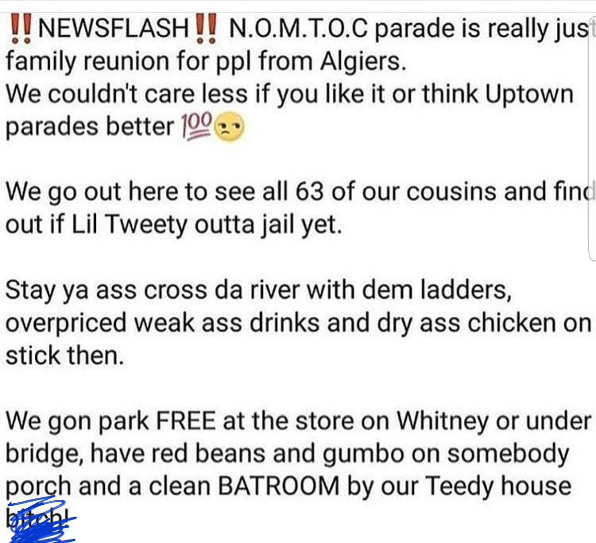 BeanPie39's tweet photo. Respect It! Never No Drama, Nothing But Good Times, Family, and Friends #NOMTOC #FormerQueen #QueenNOMTOCXXX #1999 #WestbankMardiGras 💜💚💛 https://t.co/4uocGwfLqv