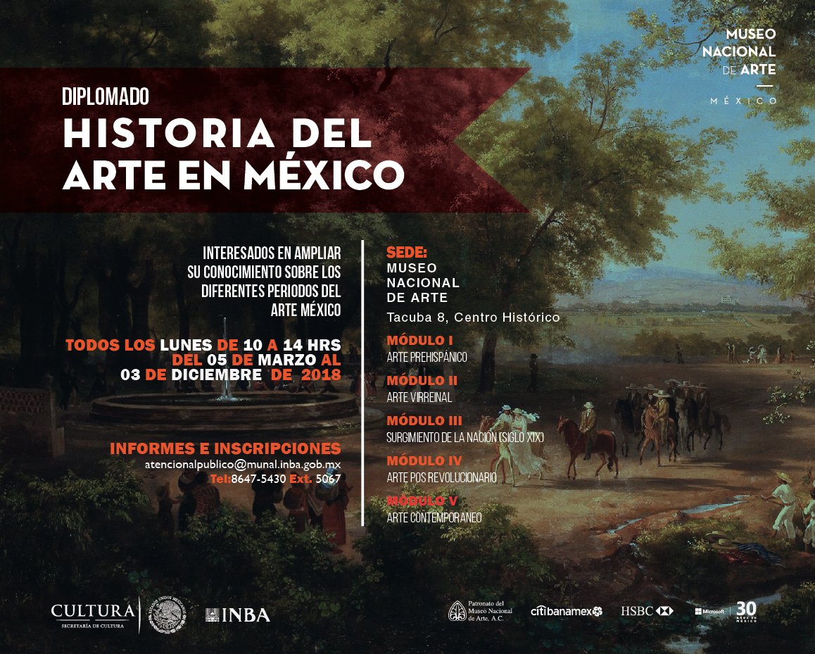 MUNALmx's tweet photo. ¿Un año completo de arte mexicano? Sí, en este diplomado imperdible del Museo Nacional de Arte: https://t.co/Hkz7HSuEd1
