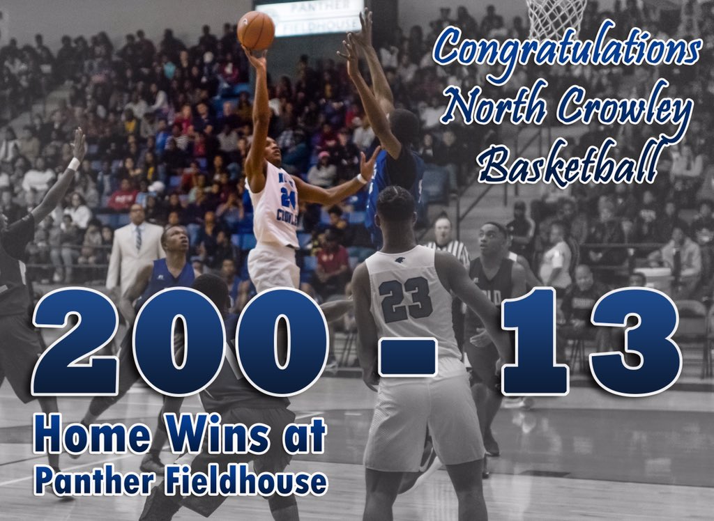 Congrats to all of the past as well as the present <a href="/NCBasketball/">NC Men's Basketball</a> players!  After tonight's 77-38 win over Arl. Martin they have collectively compiled an amazing 200-13 record <a href="/NorthCrowleyHS/">North Crowley HS</a> ' Panther Fieldhouse in the last 19+ seasons!  You are an amazing bunch! #NCPantherFamily
