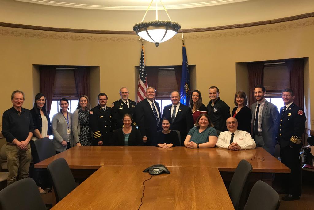 AHAWisconsin's tweet photo. Advocates from around the state testified at the state Capitol today in support of SB 549. It’s a bill that would ensure all 911 dispatchers can give CPR coaching over the phone. Thank you to all who shared their story for lawmakers today. #CPRWisconsin https://t.co/0mL1cBD3jM