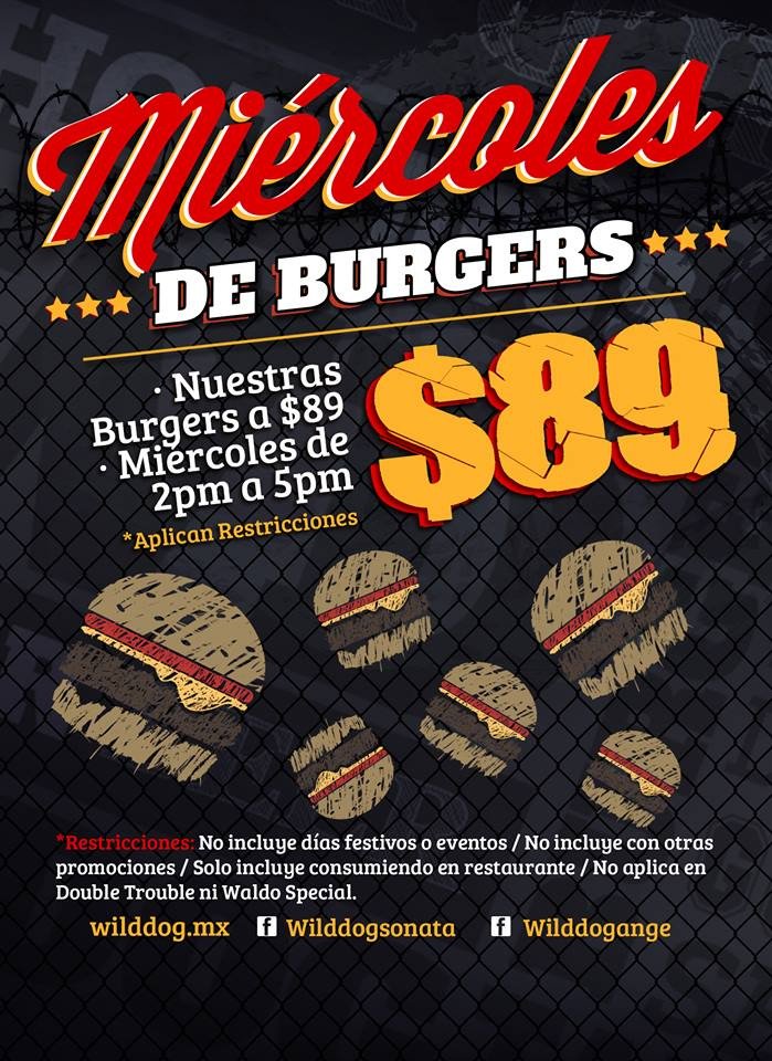 SibarisMx's tweet photo. #AgendaSibaris No te pierdas las deliciosas hamburguesas éste #Miercoles en #WildDogSonata y #WildDogAnge Recuerda hacer tu #ReservaciónOnline con nosotros #ReservasSibaris https://t.co/N7la6xhrqG https://t.co/7Y03sm2ySV