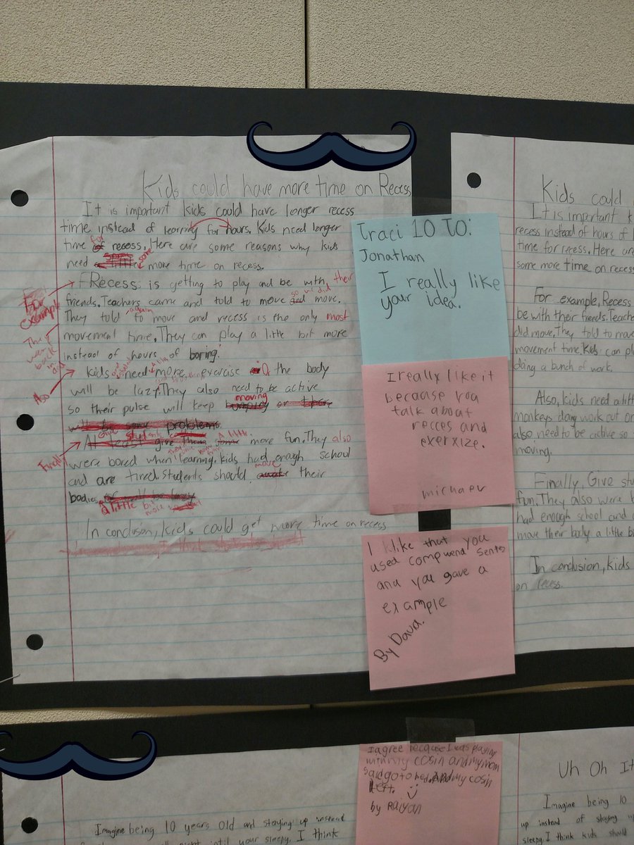 Tinamstclair's tweet image. When you see evidence of revising and editing!!! #wearewriters #learningthecraft #hicks1718 @HicksTigers @Alief_Lang_Arts