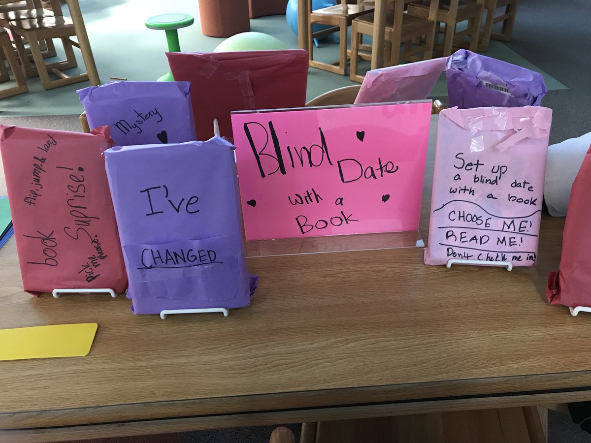 legitmrswhitt's tweet photo. “Blind Date With a Book” display- owned and operated by the #AshleyLibrary Library Crew! Their goal is for people to try new books and surprise themselves. Here all February, folks! @AshleyElem @FISD_Libraries https://t.co/LkRJu4le6k