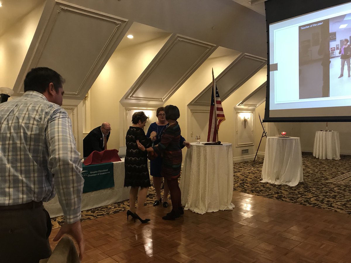 HairrJenna's tweet photo. Congrats to @Brhyne39H, the Greater Cleveland Chamber Teacher of the Year-such a well deserved honor!  We are blessed to have her @TheOfficialCvHS! https://t.co/VGb195LQzB