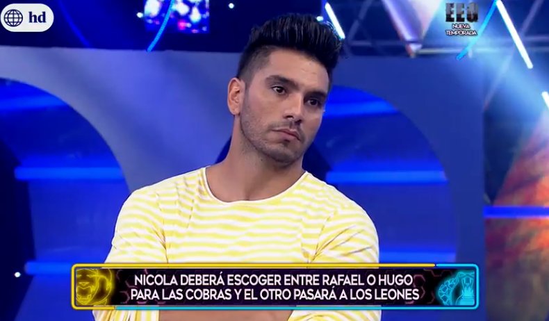 estoesguerra_tv's tweet photo. #EEGElGranJuego ¡Ayayayyyy! Nicola elige a Hugo y Rafa pasa a ser de los Leones 🔥

MÍRALO GRATIS (Perú) EN @AmericaTVGO ► https://t.co/rkyxUJG9Cc https://t.co/UgDoStwNL8