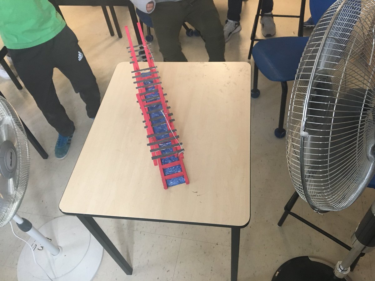 KyleHerbertOCT's tweet photo. Amazing to see the structures hold up to the stress tests... well done gr. 8’s. #STEM #STEMchallenge #windtest #heattest #balldrop @AnileNatalie @BbQuattro @KPSCoyotes https://t.co/J6JH8jZanK