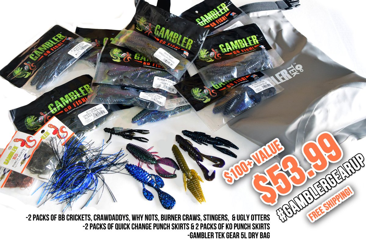 gamblerlures's tweet photo. The NEW Gambler #GearUp #FlippingCrazy package is here!  Our top baits styles and colors for heavy cover bass fishing at an insane price!  A limited number are available right here https://t.co/0oR35cyHFg
#punching #flipping #bassfishing https://t.co/1T48sDF6kk