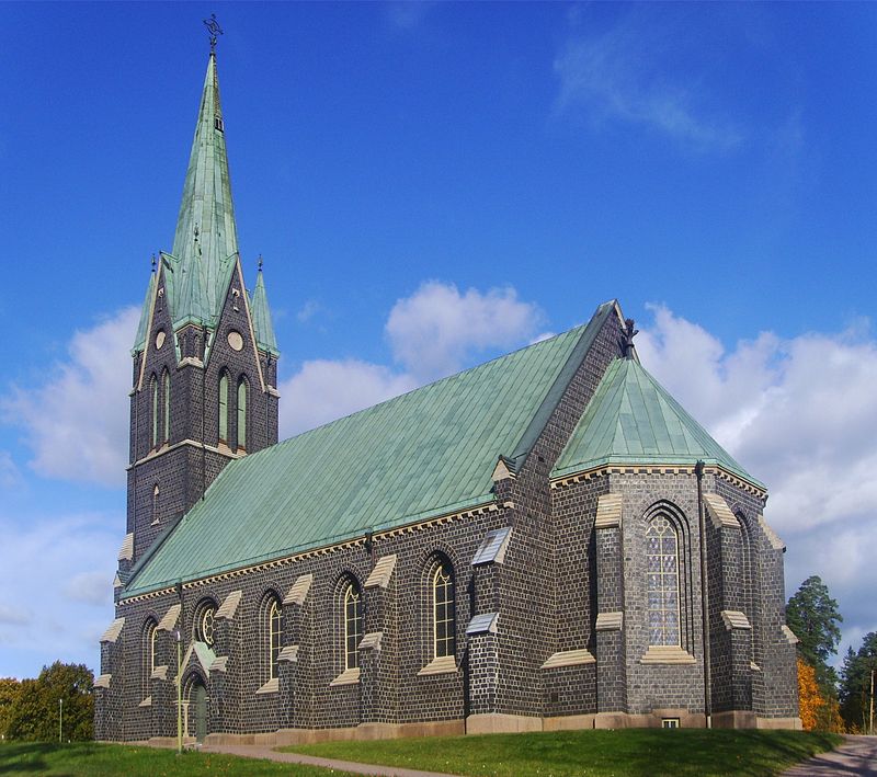 Here is a beautiful iron-slag brick church in Boxholm, Sweden. Note how much cleaner the bricks are compare to the more irregular copper-slag bricks. Of course, these are exceptionally durable, far stronger than stone or clay brick. Built by hand in 1897 from 200 000 bricks.