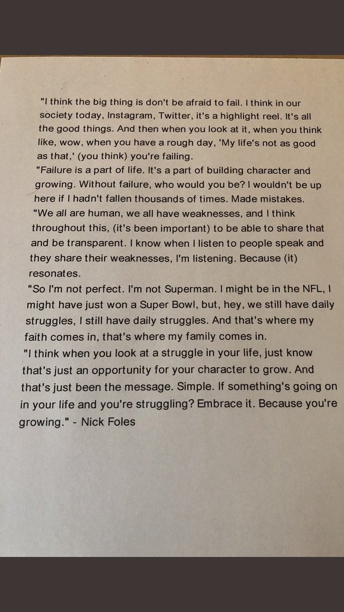 mrbrandmvhs's tweet photo. Read this quote from Nick Foles regarding failure. It’s worth your next 2 minutes. #failureEQUALSgrowth https://t.co/uIjlEptAbB